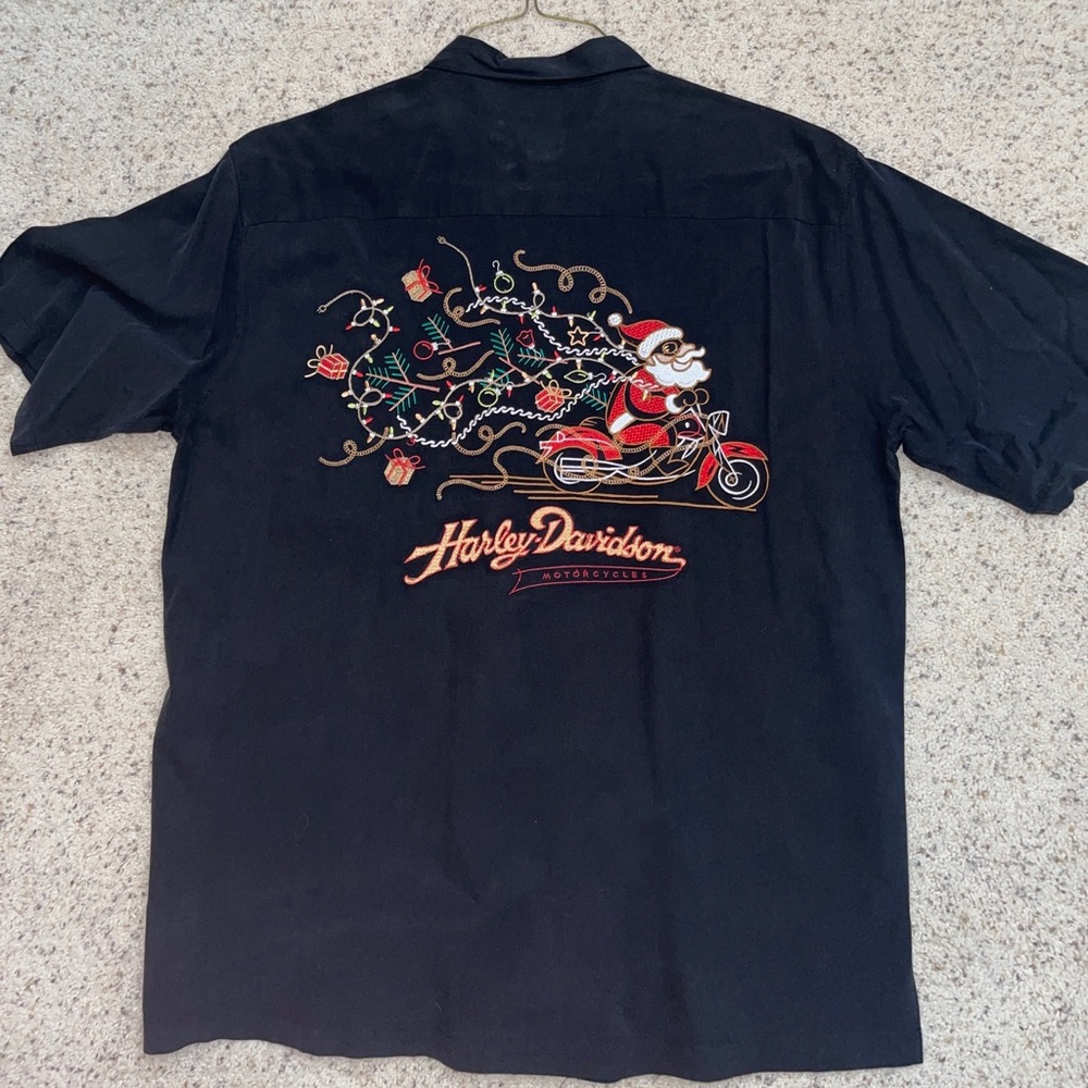 Harley Davidson men’s size XL silk and cotton men’s button down shirt